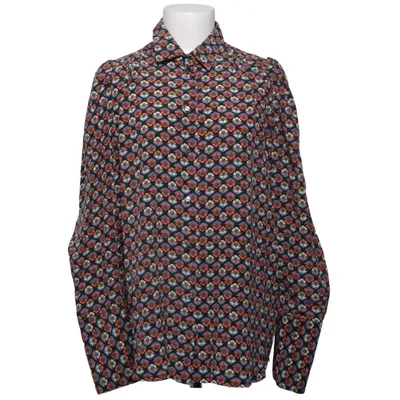 Bluse (Schwarz, Orange, Blau) von Britt Sisseck Seide