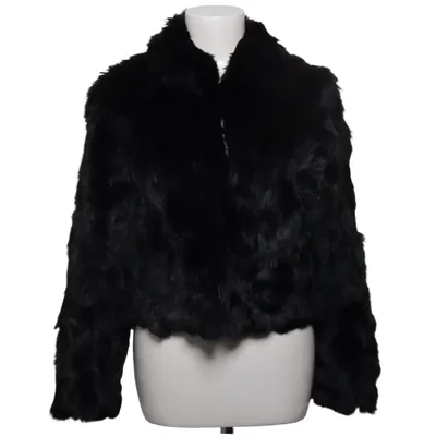 Pelzjacke (Schwarz) von Adrienne Landau Polyester, Kaninchenpelz