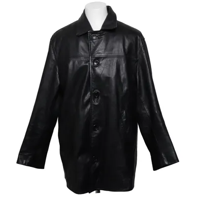 Läderjacka (Svart) från Massimo Dutti Acetat, Akryl, Skinn, Ull