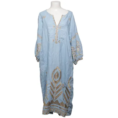 Maxi dress (Blue, Gold) from Greek Archaic Kori Linen, Polyester
