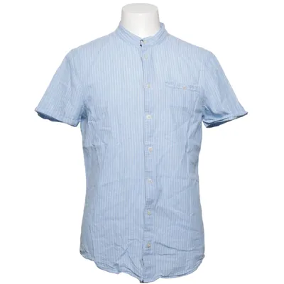 Chemise à manches courtes (Bleu, Blanc) de Blend Denim Coton, Lin