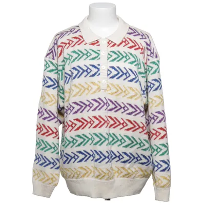 Sweater (White, Multicolored) from Pronto Moda Acrylic, Metallic fiber