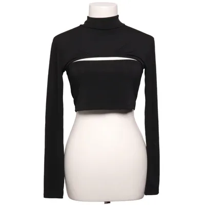 Crop top (Zwart) van Motel Elastaan, Polyester