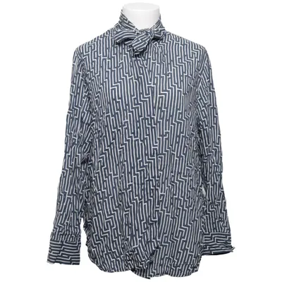 Strikblouse (Wit, Blauw) van GP & J Baker X H&M Lyocell, Viscose