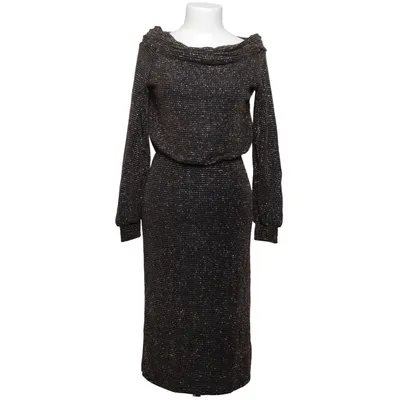 Jurk met col (Zwart, Zilver) van Valerie Metallvezel, Polyamide