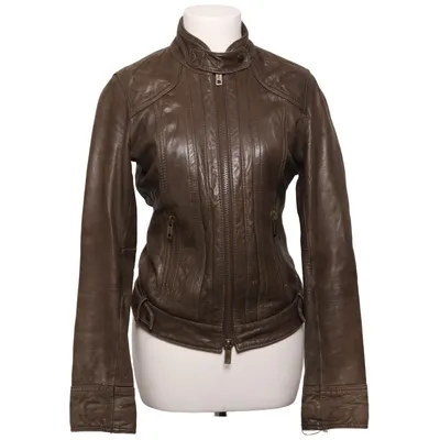Leather jacket (Gray) from DKNY Jeans Leather, Polyester