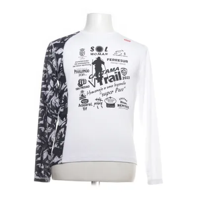 Langærmet t-shirt (Hvid, Sort) fra 42KRunning Polyester