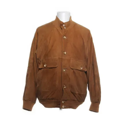 Læderjakke (Brun) fra Park Square Ruskind, Polyester, Læder