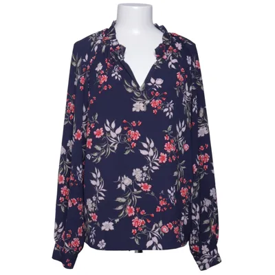 Blouse (Blue, Multicolored) from Lord & Taylor Elastane, Polyester