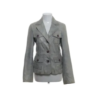 Läderkavaj (Grå) från Prato Bomull, Skinn, Polyester