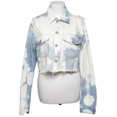 Denim jacket (Blue, White, Multicolored) from Bik Bok