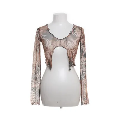 Crop top (Beige, Flerfärgad) från Urban Outfitters Elastan, Polyester