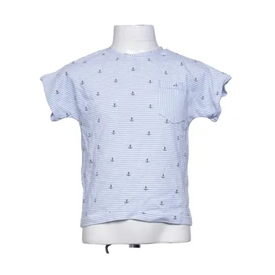 T-shirt (Blue, White) from Go Handmade Cotton, Elastane