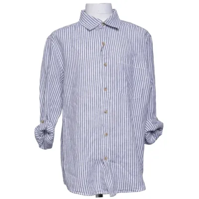 Shirt (Blue, White) from Zara Cotton, Linen