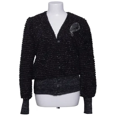 Cardigan (Noir) de Elinette Design Acrylique, Fibre métallique, Viscose, Laine