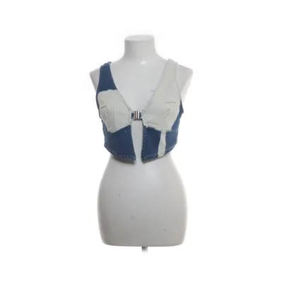Crop top (Blå, Hvid) fra Fashion Nova Bomuld, Elastan, Polyester