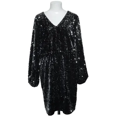 Cocktailklänning (Svart, Silverfärgad) från Ichi Elastan, Polyester