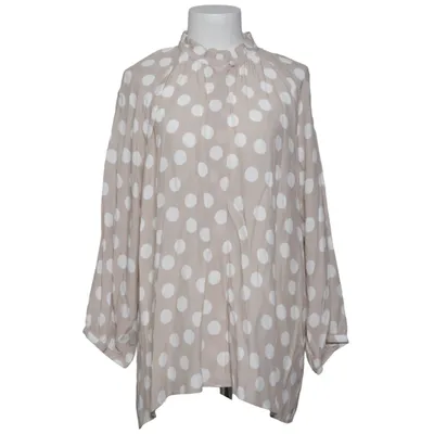Blouse (Beige, White) from The Shirt Factory Viscose