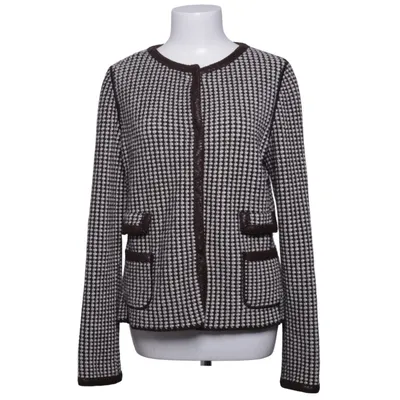Cardigan (Marron, Blanc) de Bruno Manetti Cachemire, Polyamide, Laine