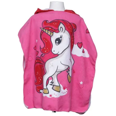 Badponcho (Roze, Rood, Wit)