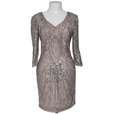 Cocktailklänning (Beige, Silverfärgad) från Scala Polyester
