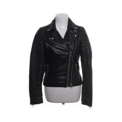 Leren jack (Zwart) van Goosecraft Leer, Katoen, Polyester