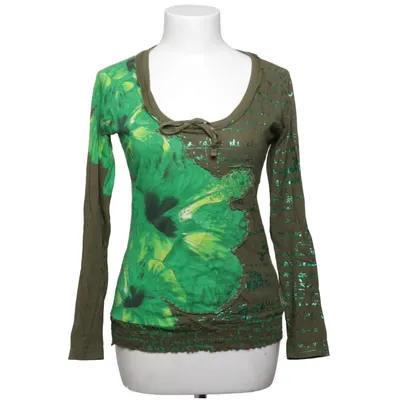 Long sleeve T-shirt (Green, Multicolored) from Desigual Cotton, Viscose