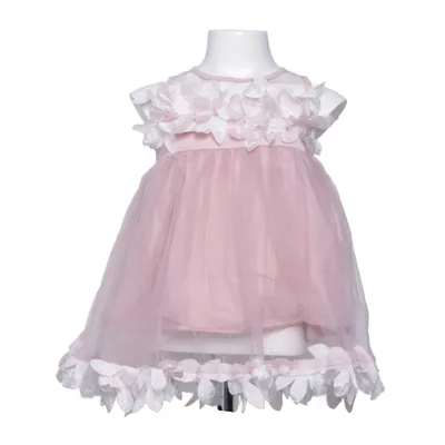 Robe de fille de fleur (Rose) Coton