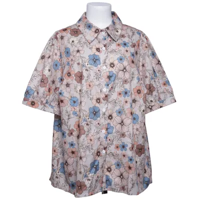 Kortärmad skjorta (Beige, Blå, Brun, Flerfärgad) från Emery Rose Elastan, Polyester