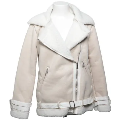 Shearlingjacka (Beige, Vit) från Bella Bomull, Polyester
