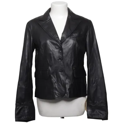 Leren blazer (Grijs) van Peter Hahn Leer, Polyester