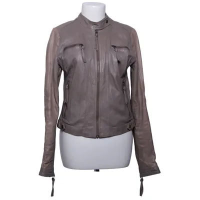 Læderjakke (Beige) fra Saint Tropez Bomuld, Læder, Polyester