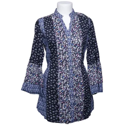 Blouse (Blue, Black, White) from Cotonel Cotton
