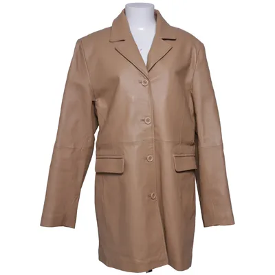Læderfrakke (Beige) fra Auluna Leather Company Læder, Polyester