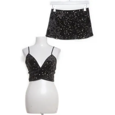 Set ( rock, heavy, metal, goth,black outfit, black set, sequin set, glitter outfit, sparkle set, shiny outfit, party outfit, clubwear, night out outfit, evening outfit, going out look, festival outfit, rave outfit, stage outfit, dance outfit, y2k outfit, y2k fashion, 2000s style, retro y2k, tiktok outfit, trending fashion, baddie outfit, sexy outfit, dark aesthetic, goth aesthetic, edgy style, two piece set, mini skirt set, crop top set, matching set, aesthetic outfit, pinterest style, viral fashion, statement outfit, eye catching, glam outfit, diva style, chic outfit, elegant party look skull, tiktok, y2k, trending, black, halloween, festival, street, dress, black, party, Y2k, trending, street, summer, jacket, bomber, style, festival, sport, gym, tiktok, doll, trending,street, dark, party, emo, goth, Hell, skull, Boho, hippie, hippy, bohemian, tarot, eye, illumination, party) Elastaan, Polyester
