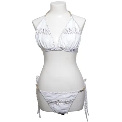 Bikini (Vit, Silverfärgad) från Poco Loco Elastan, Nylon