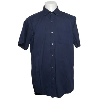 Kortärmad skjorta (Blå, Vit) från Dressmann Bomull, Polyester