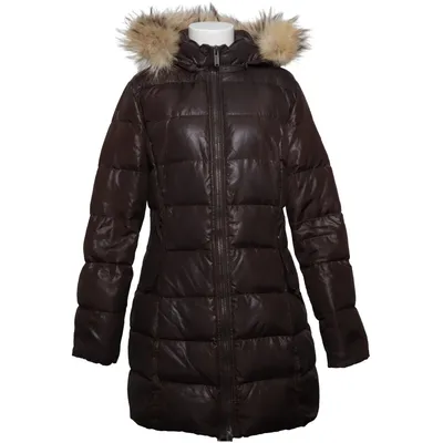 Down coat (Brown) from Bomboogie Down, Feather, Fur, Leather, Polyester