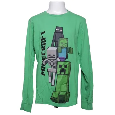 Langærmet t-shirt (Grøn) fra Mojang Bomuld