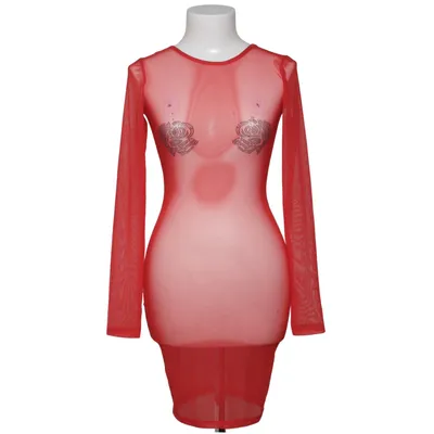 Robe (Rhinestone Rose Mesh Dress) de Galore x NA-KD Élasthane, Polyester