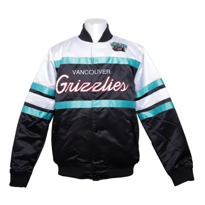 Varsity jacket (Black, White, Turquoise) from Hardwood Classics x Mitchell & Ness Polyester
