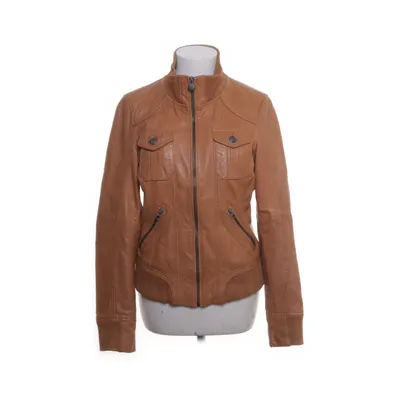 Læderjakke (Brun) fra EDC by ESPRIT Læder, Polyester, Bomuld, Elastan