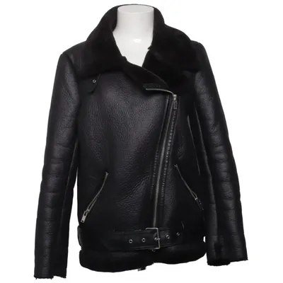 Veste en peau de mouton retournée (Noir) de Zara Woman Outerwear Polyester, Polyuréthane