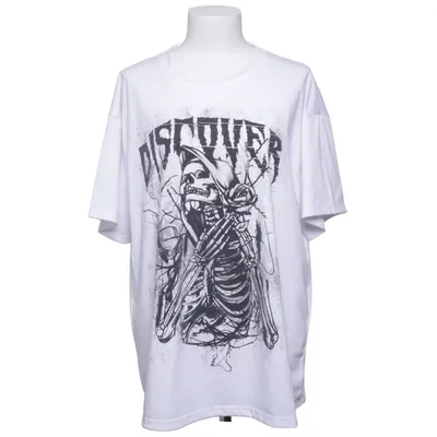 T-shirt (White, Black) from Romwe Cotton, Elastane, Polyester