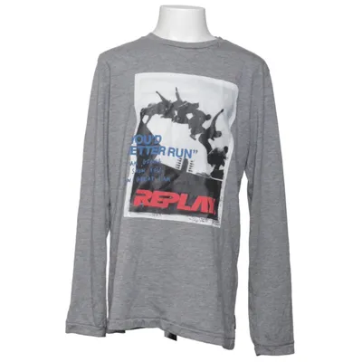 Långärmad t-shirt (Grå, Flerfärgad) från Replay Polyester, Viskos