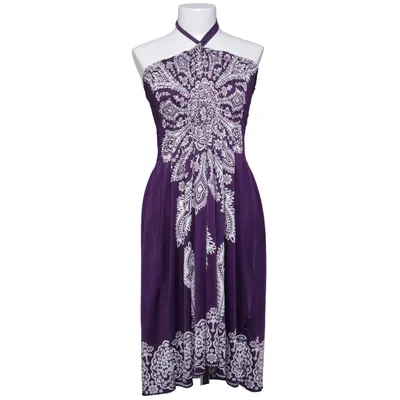 Robe dos-nu (Violet, Blanc) de Mei Na Coton, Polyester