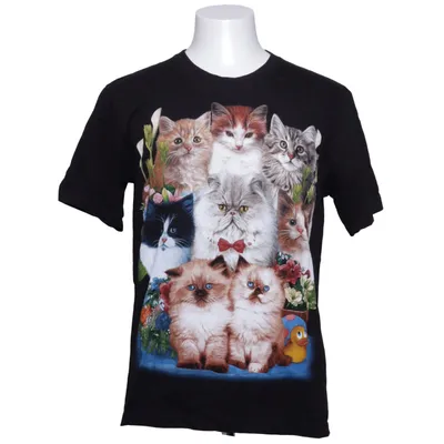 T-shirt (Zwart, Meerkleurig) van Rock Eagle Katoen