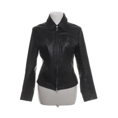 Leather jacket (Black) from Gipsy by Mauritius Polyester, Leather