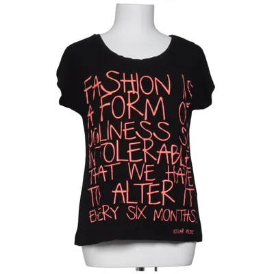 T-shirt (Zwart, Rood) van Simple Elastaan, Polyester