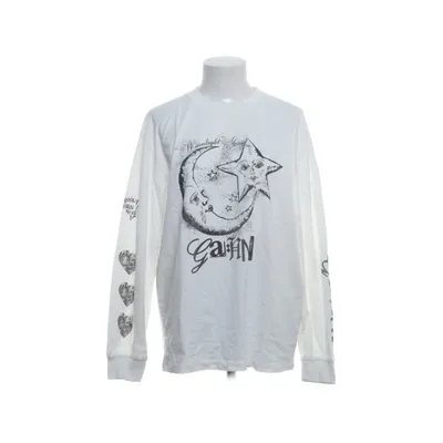 Långärmad t-shirt (Vit, Svart) från Ganni Ekologisk bomull, Återvunnen bomull